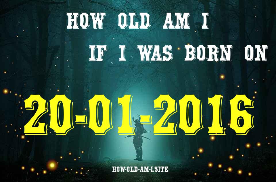 ᐈ Born On 20 January 2016 My Age in 2024? [100% ACCURATE Age Calculator!]