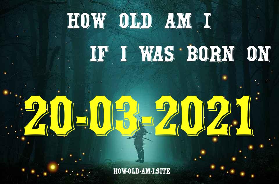 ᐈ Born On 20 March 2021 My Age in 2024? [100% ACCURATE Age Calculator!]