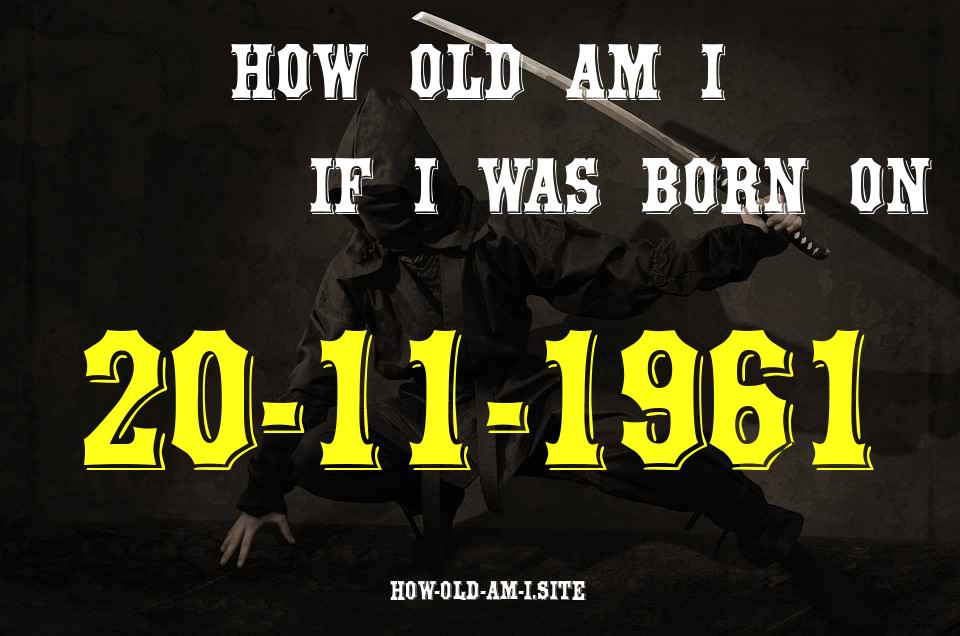 ᐈ Born On 20 November 1961 My Age in 2024? [100% ACCURATE Age Calculator!]