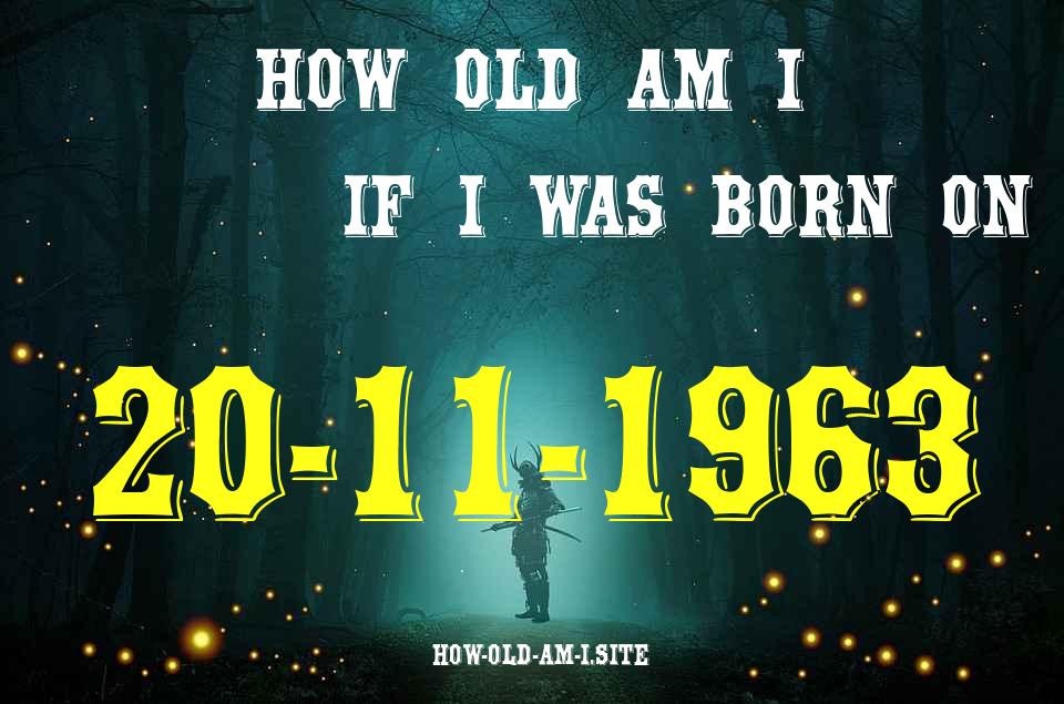 ᐈ Born On 20 November 1963 My Age in 2024? [100% ACCURATE Age Calculator!]