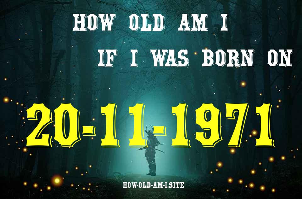 ᐈ Born On 20 November 1971 My Age in 2024? [100% ACCURATE Age Calculator!]