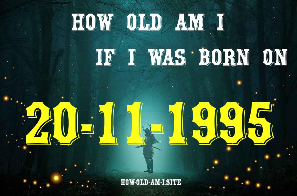 ᐈ Born On 20 November 1995 My Age in 2024? [100% ACCURATE Age Calculator!]