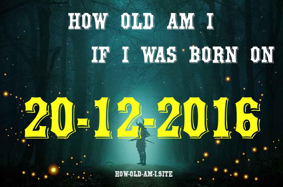 ᐈ Born On 20 December 2016 My Age in 2024? [100% ACCURATE Age Calculator!]