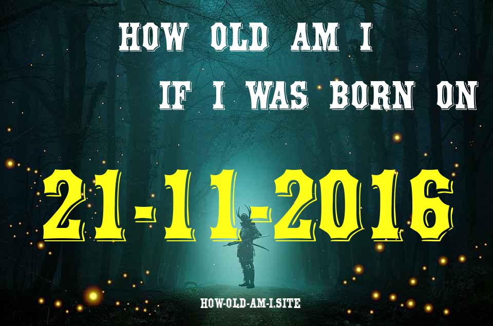 ᐈ Born On 21 November 2016 My Age in 2024? [100% ACCURATE Age Calculator!]