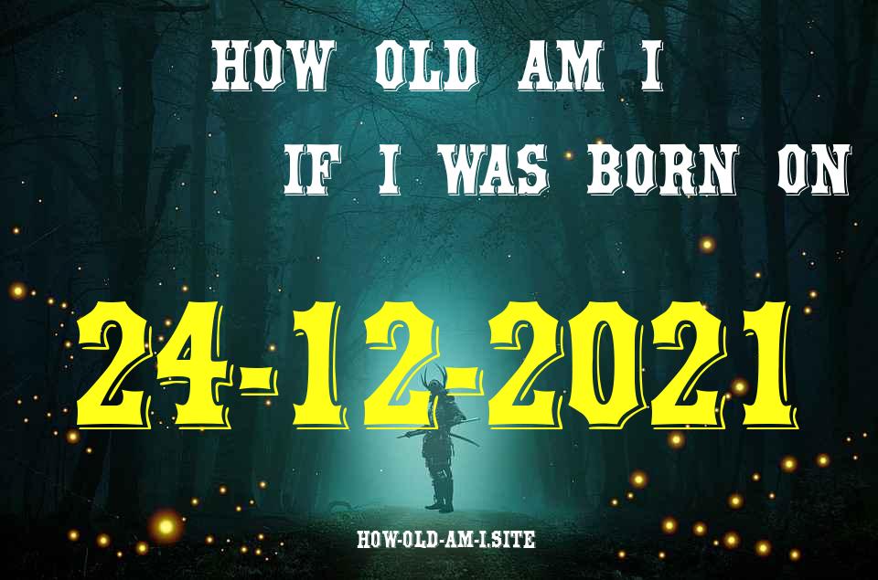 ᐈ Born On 24 December 2021 My Age in 2024? [100% ACCURATE Age Calculator!]