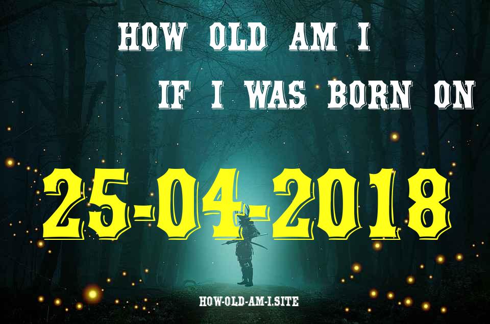 ᐈ Born On 25 April 2018 My Age in 2024? [100% ACCURATE Age Calculator!]