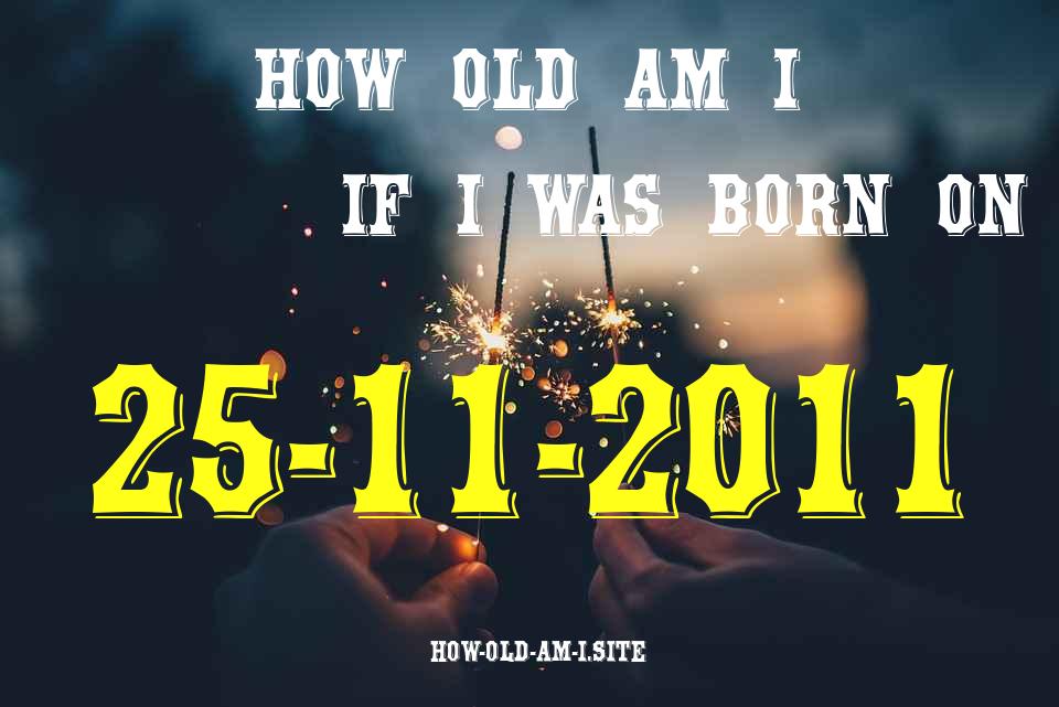 ᐈ Born On 25 November 2011 My Age in 2024? [100% ACCURATE Age Calculator!]