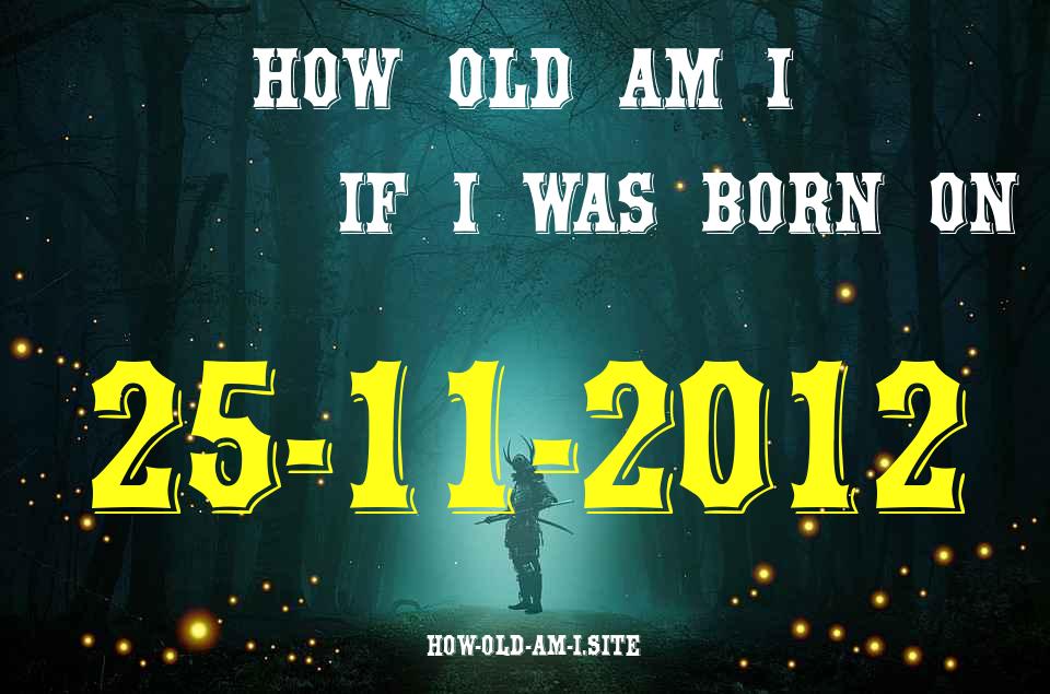 ᐈ Born On 25 November 2012 My Age in 2024? [100% ACCURATE Age Calculator!]