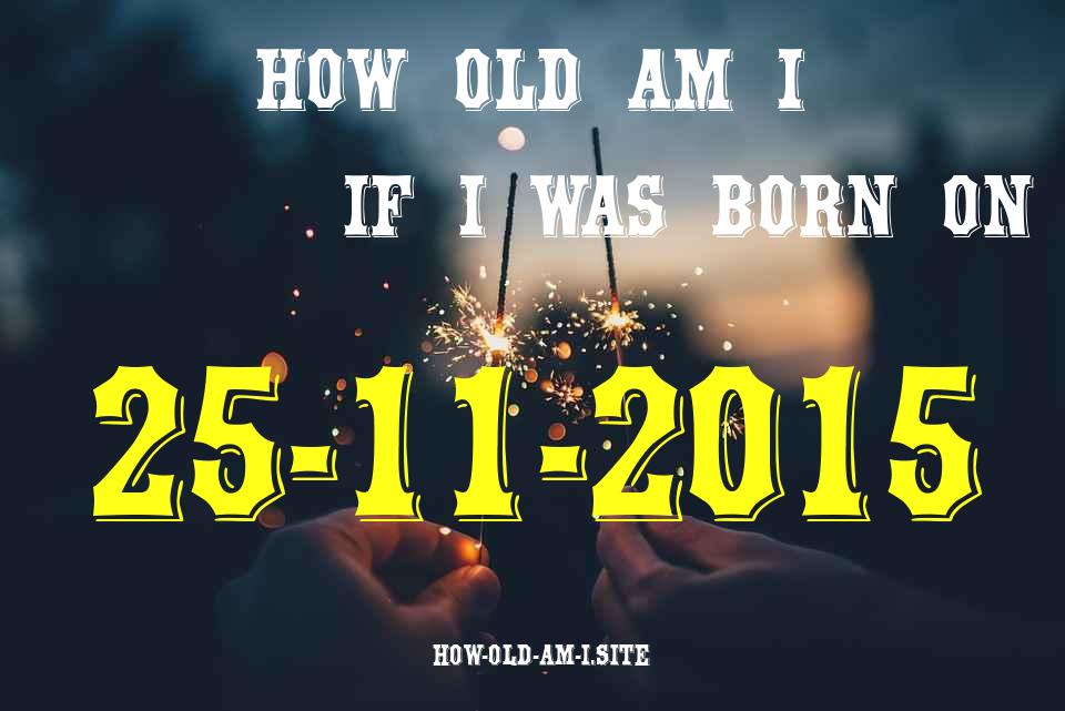ᐈ Born On 25 November 2015 My Age in 2024? [100% ACCURATE Age Calculator!]