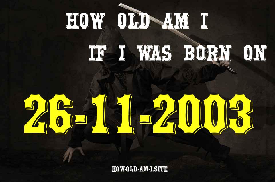ᐈ Born On 26 November 2003 My Age in 2024? [100% ACCURATE Age Calculator!]