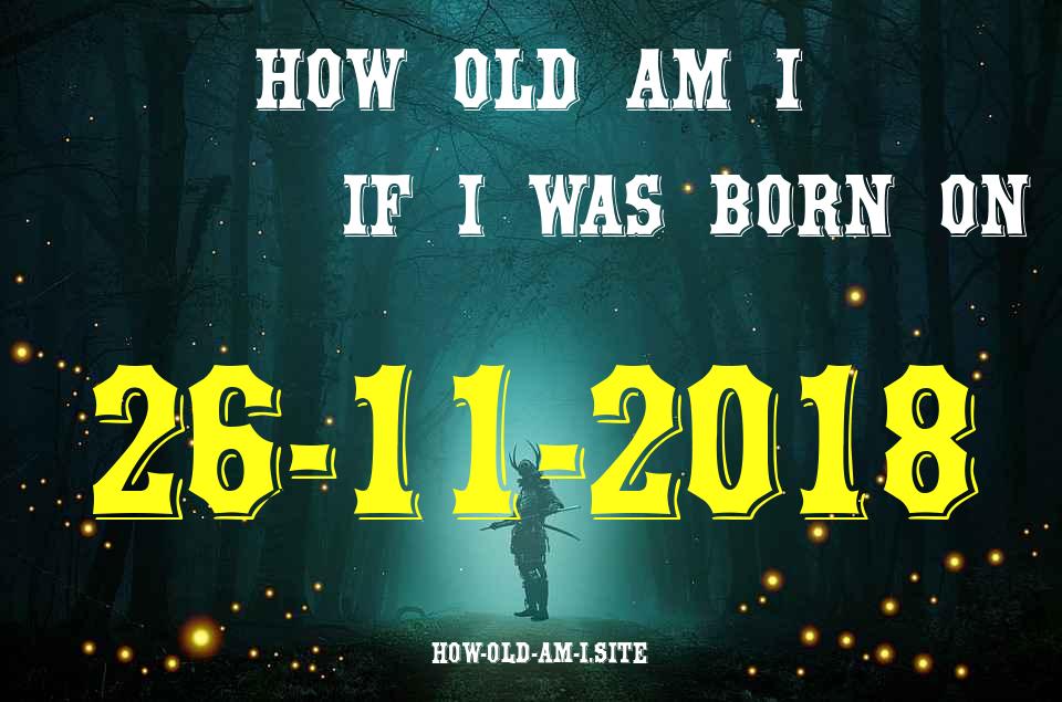 ᐈ Born On 26 November 2018 My Age in 2024? [100% ACCURATE Age Calculator!]