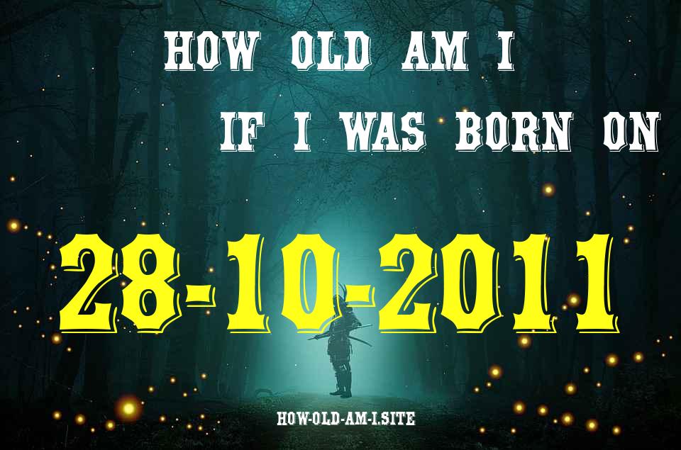 ᐈ Born On 28 October 2011 My Age in 2024? [100% ACCURATE Age Calculator!]