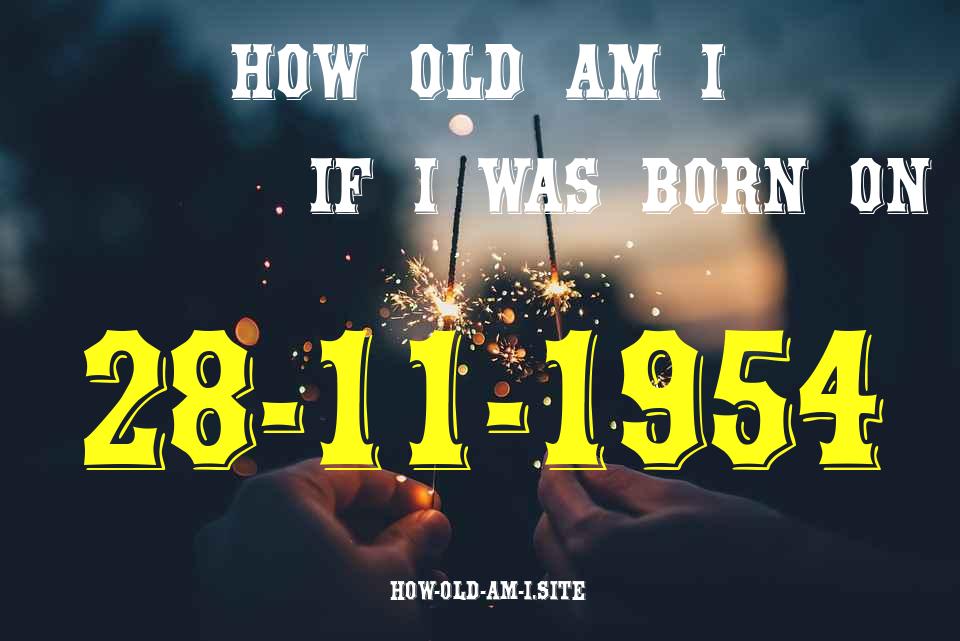 ᐈ Born On 28 November 1954 My Age in 2024? [100% ACCURATE Age Calculator!]