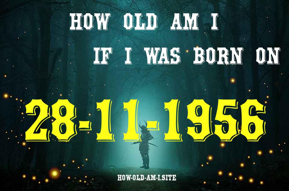 ᐈ Born On 28 November 1956 My Age in 2024? [100% ACCURATE Age Calculator!]