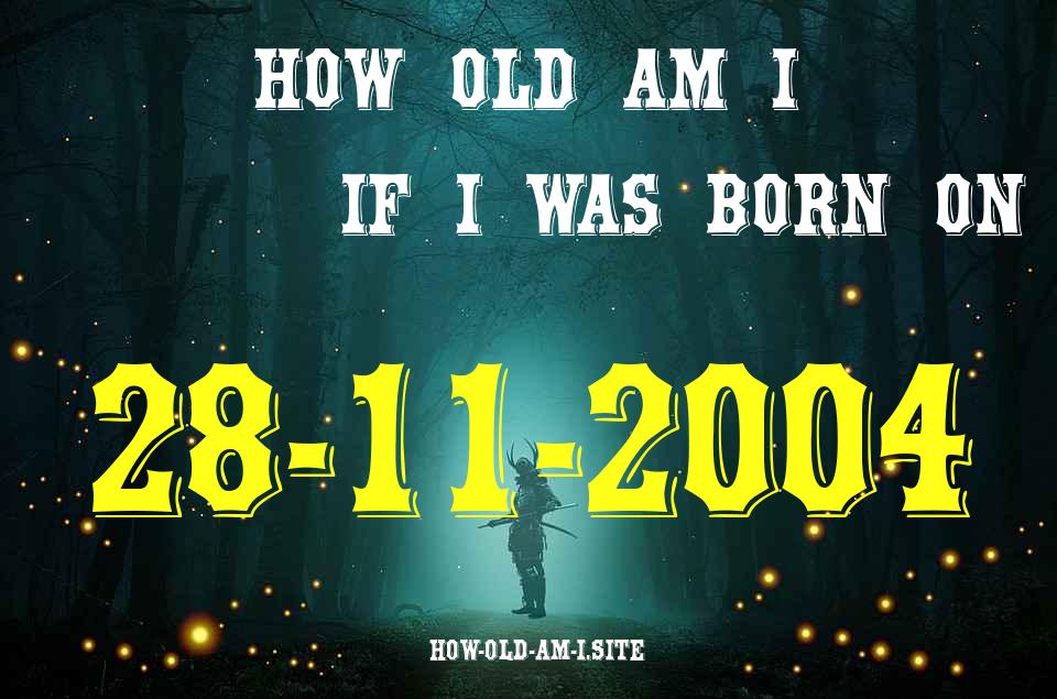 ᐈ Born On 28 November 2004 My Age in 2024? [100% ACCURATE Age Calculator!]