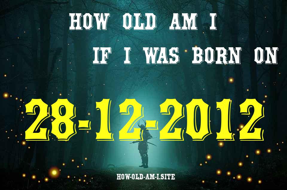 ᐈ Born On 28 December 2012 My Age in 2024? [100% ACCURATE Age Calculator!]