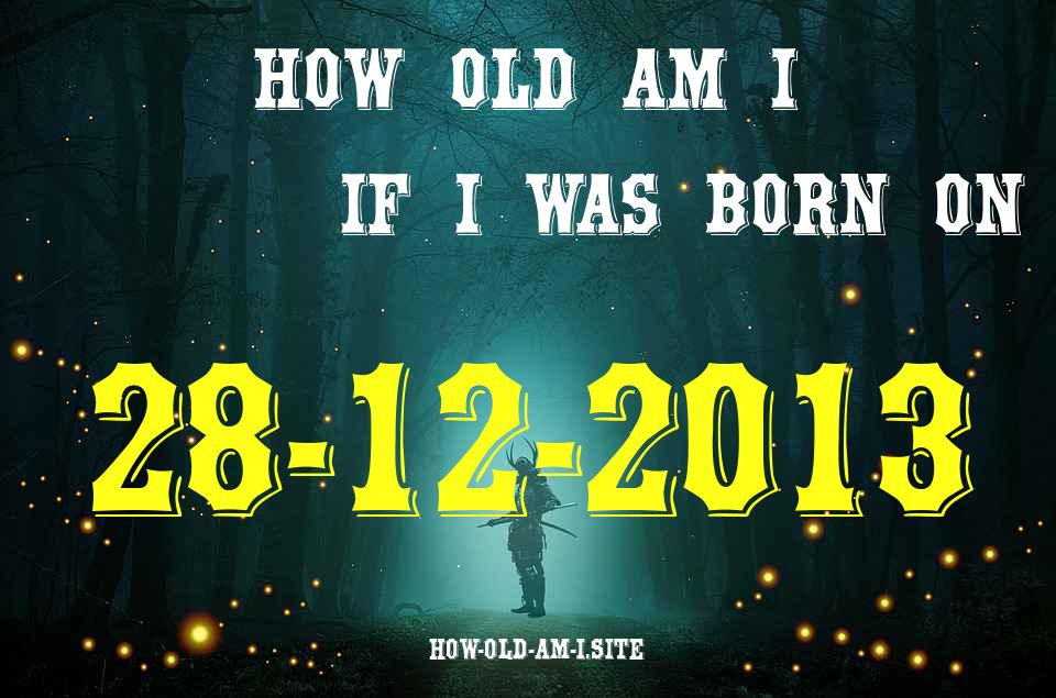 ᐈ Born On 28 December 2013 My Age in 2024? [100% ACCURATE Age Calculator!]