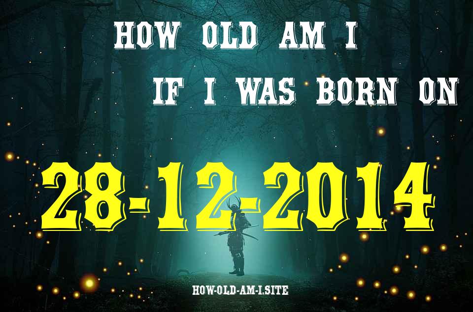 ᐈ Born On 28 December 2014 My Age in 2024? [100% ACCURATE Age Calculator!]