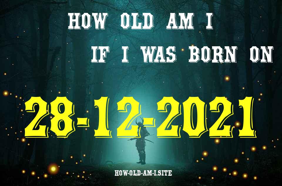 ᐈ Born On 28 December 2021 My Age in 2024? [100% ACCURATE Age Calculator!]