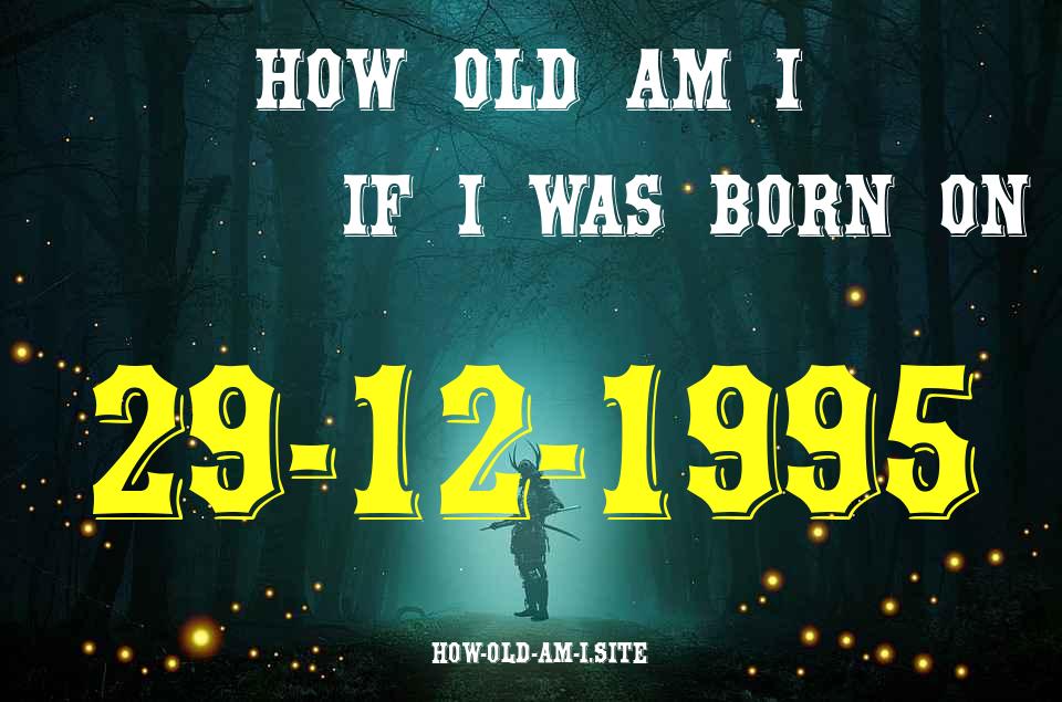 ᐈ Born On 29 December 1995 My Age in 2024? [100% ACCURATE Age Calculator!]