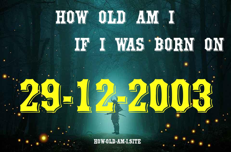 ᐈ Born On 29 December 2003 My Age in 2024? [100% ACCURATE Age Calculator!]