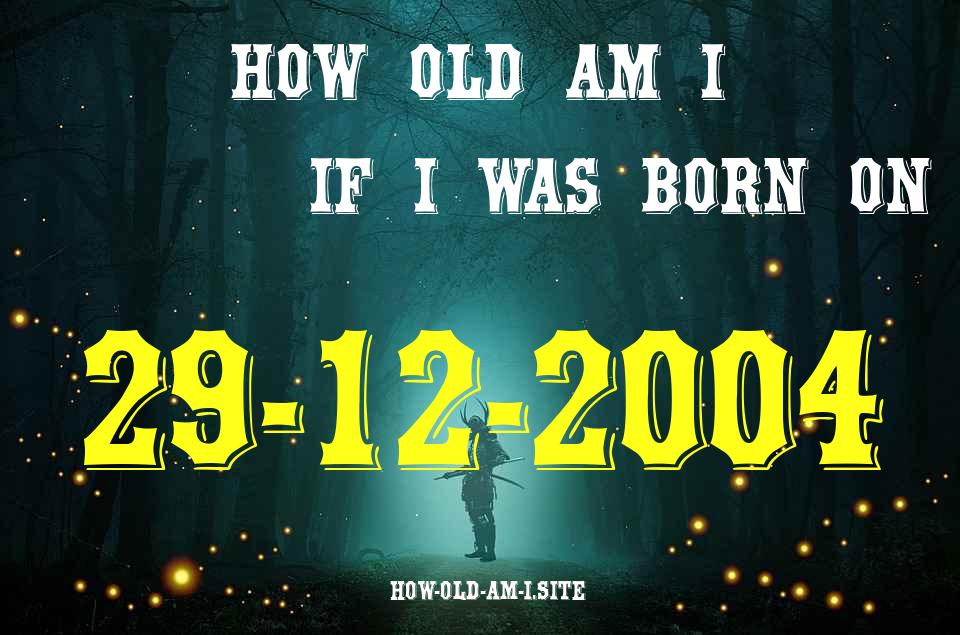 ᐈ Born On 29 December 2004 My Age in 2024? [100% ACCURATE Age Calculator!]